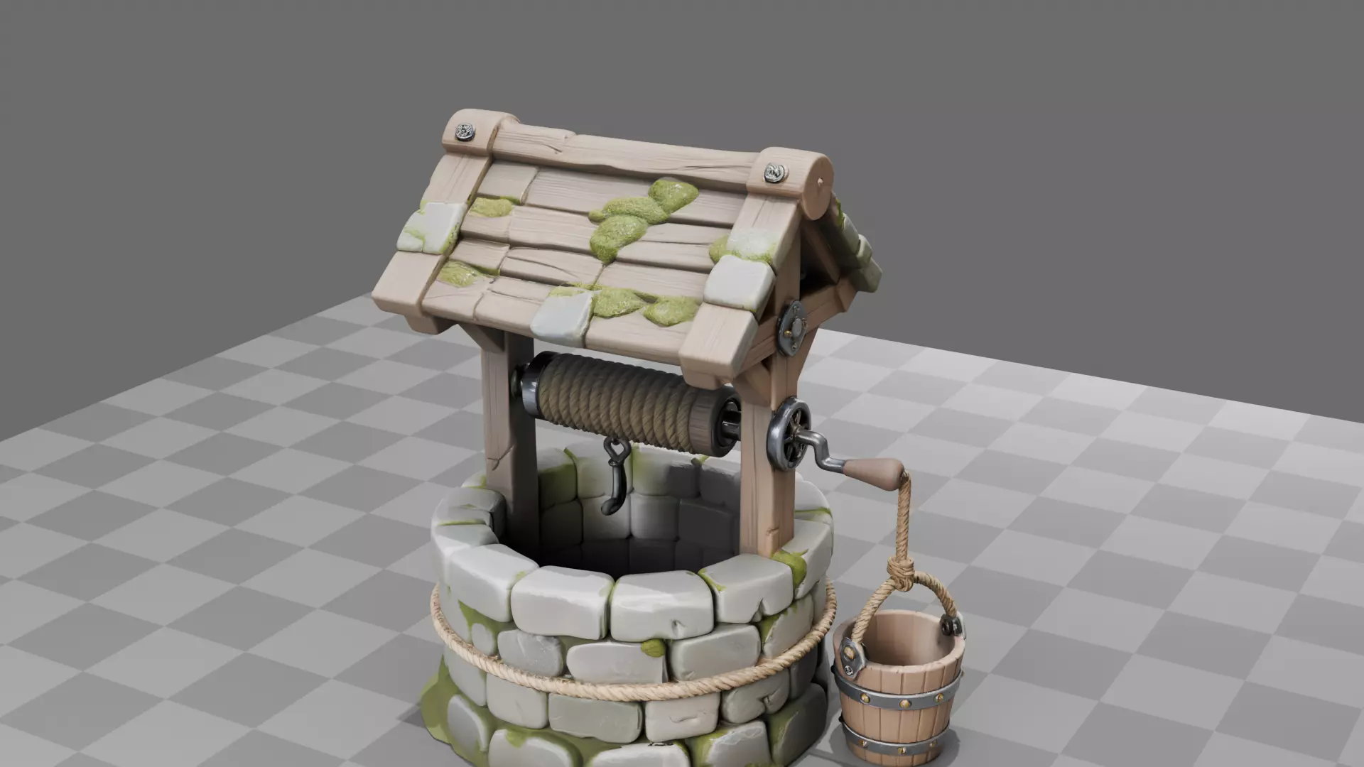 Medieval Stone Well 3D model