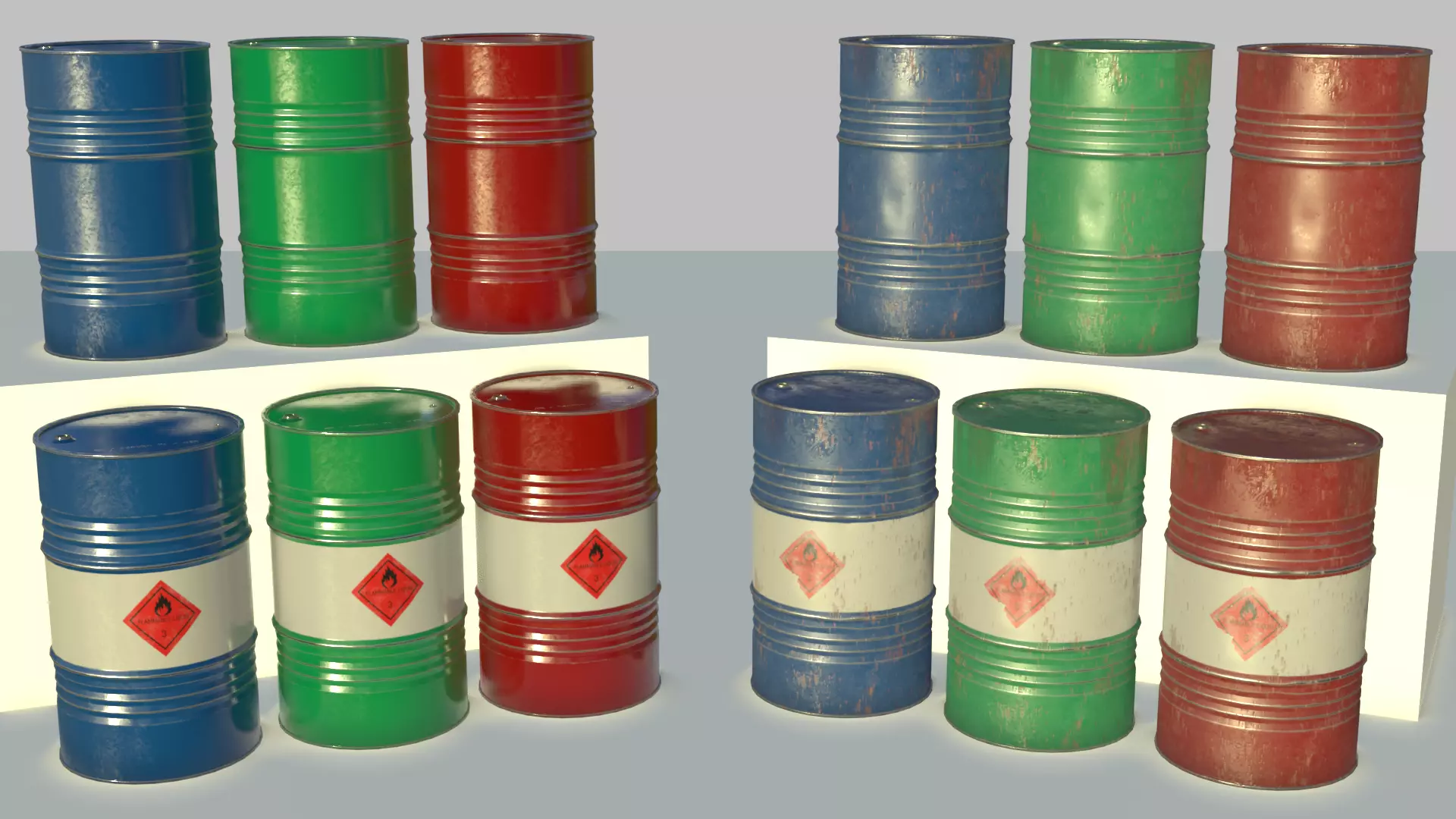 PBR Chemical Barrel Game Asset With LODs Low-poly 3D model