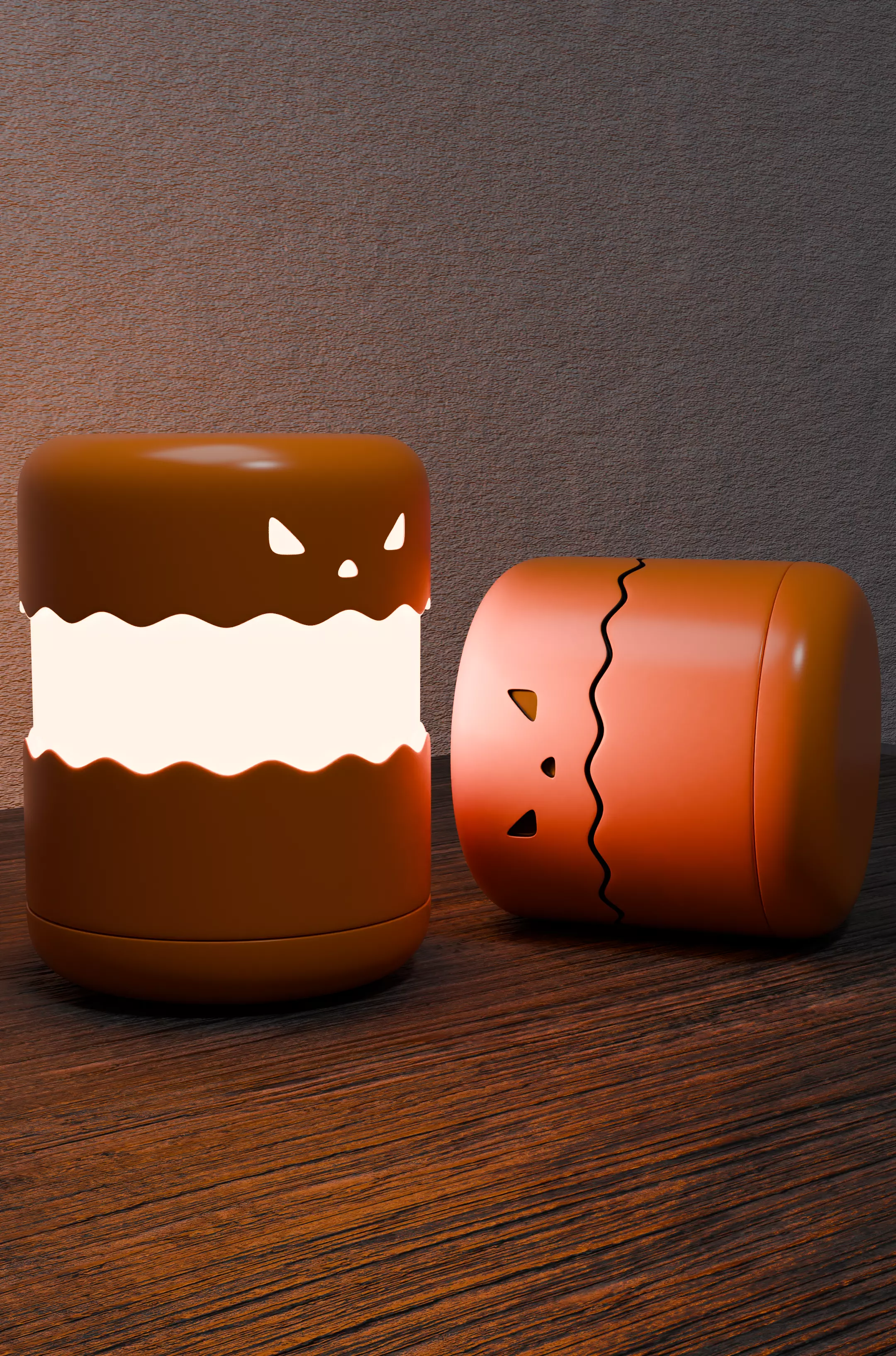 Stylized Pumpkin Lamp Cute Halloween Decorative Light 3D Model Low-poly 3D model