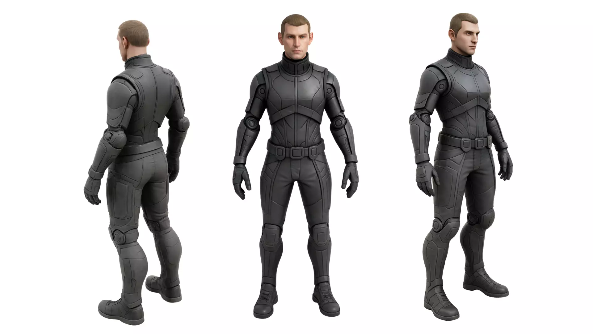 Sci Fi Armored Male Character Mixamo Rigged T Pose Low-poly 3D model
