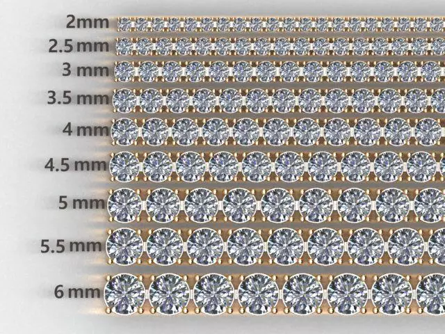 Flexible Tennis Bracelet italian style all size 2mm to 6mm 3D print model