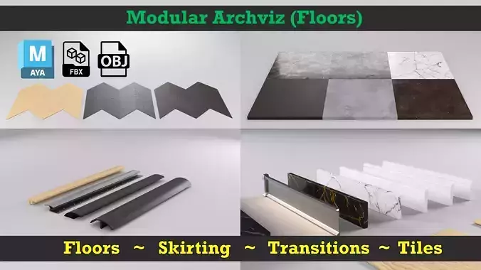 Floors pack - Modular Archviz Floors 3D model