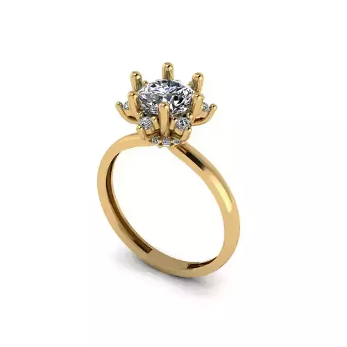 Lotus engagement Ring 01 7mm