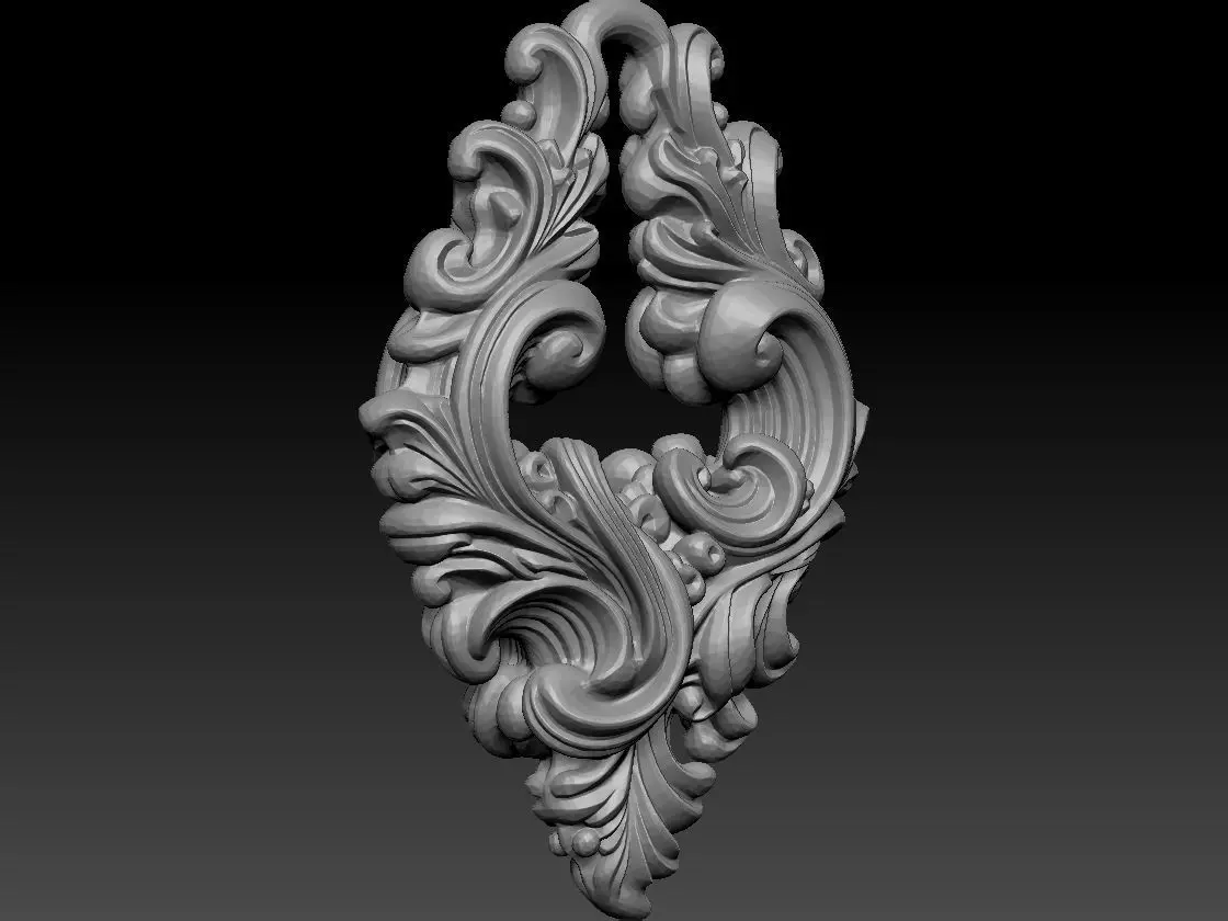 Baroque Pendant 3D print model