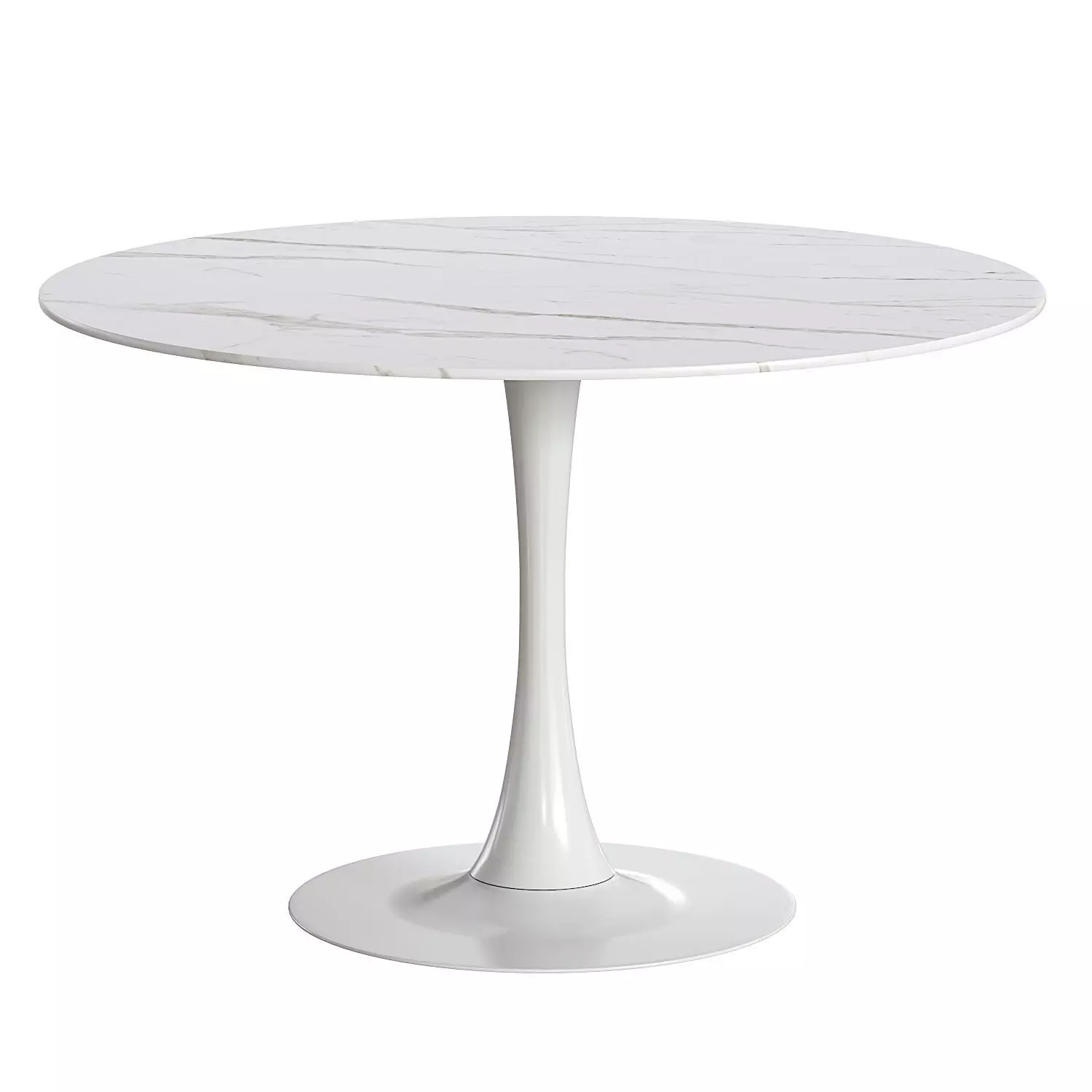 Sevinc Round Unfinished Glass Top Metal Base Dining Table Low-poly 3D model