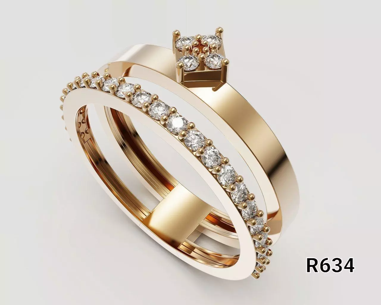 Twin Band Ring 3D print model