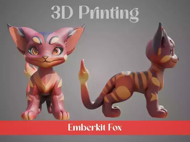 Stylized Flame Fox - Emberkit