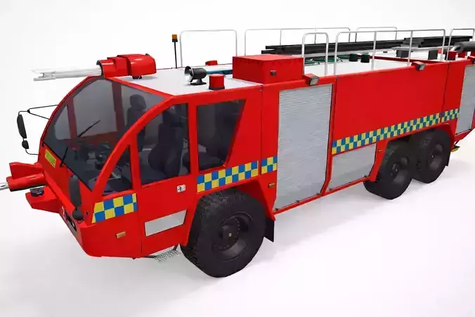Airport Fire Truck 3D Model Aircraft Rescue Firefighting Vehicle