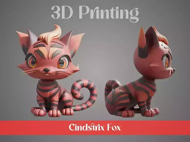 Stylized Flame Fox - Cindstrix