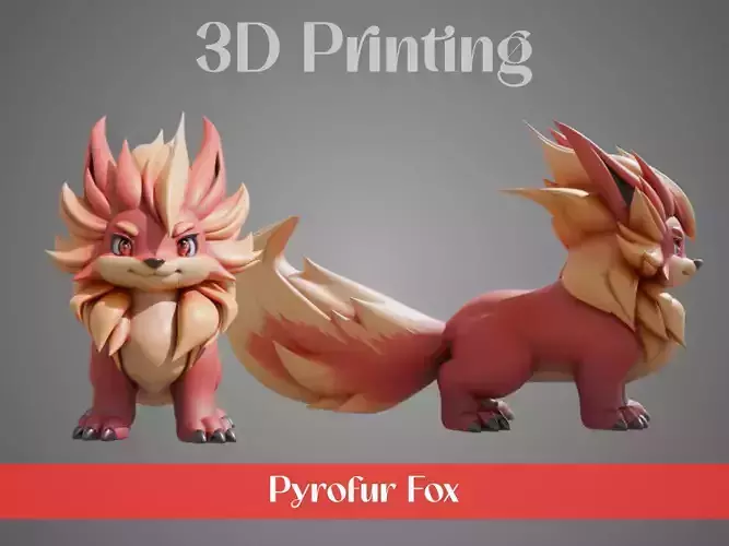 Stylized Flame Fox - Pyrofur