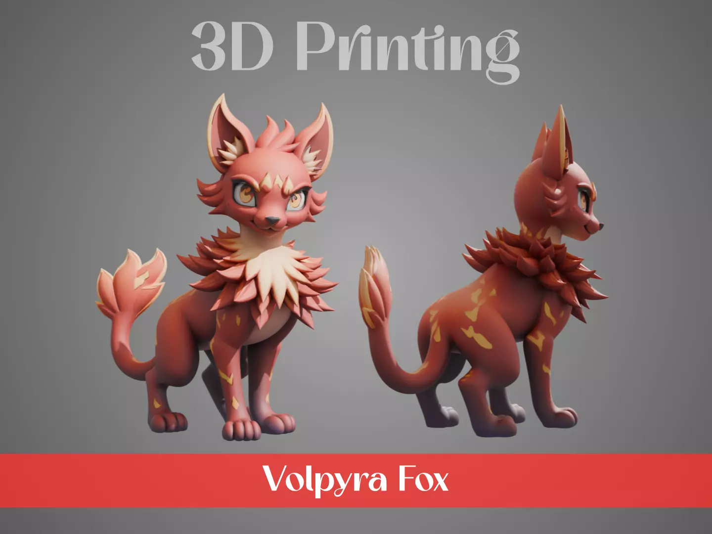 Stylized Flame Fox - Volpyra 3D print model