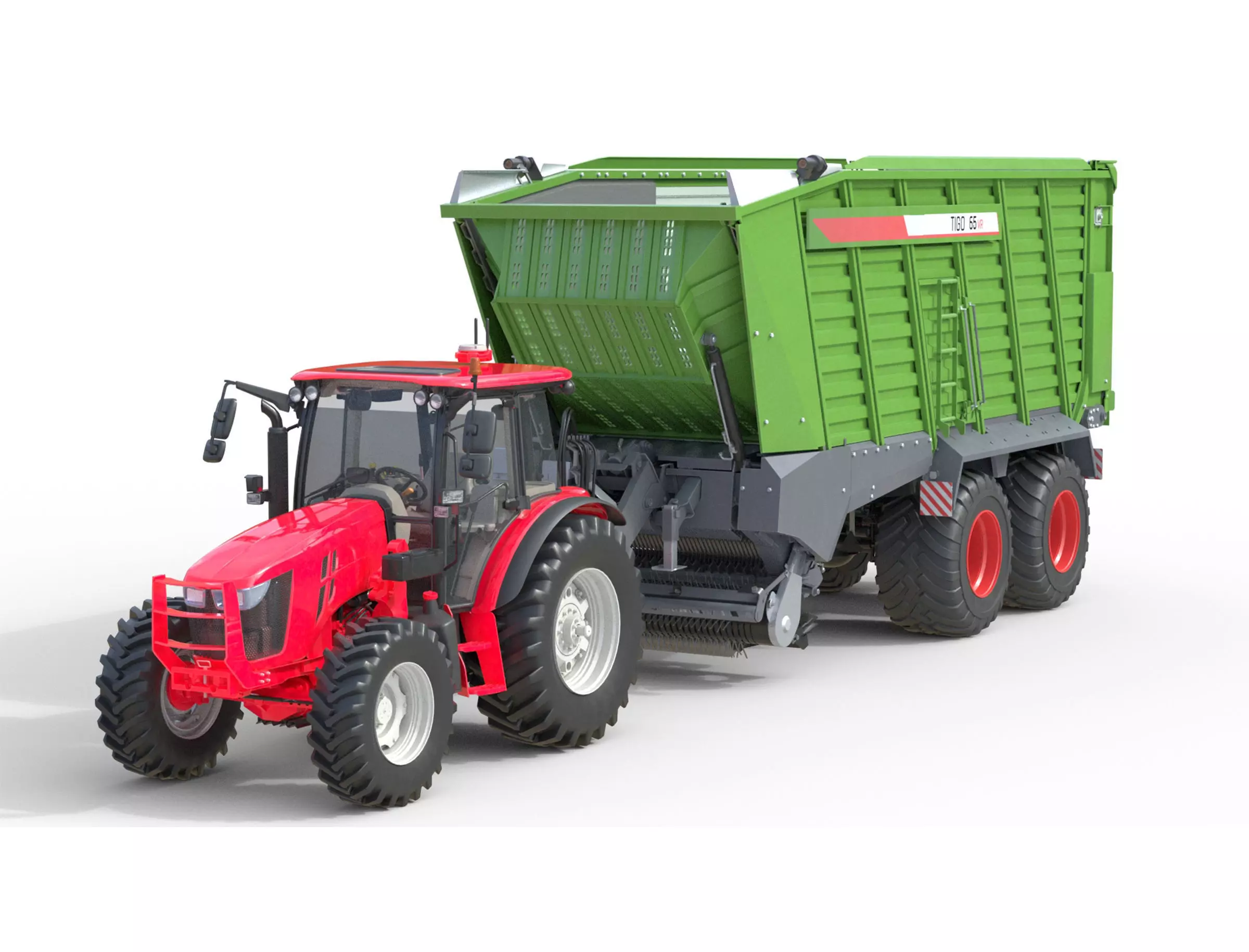Tractor and Fendt Trailer Low-poly 3D model