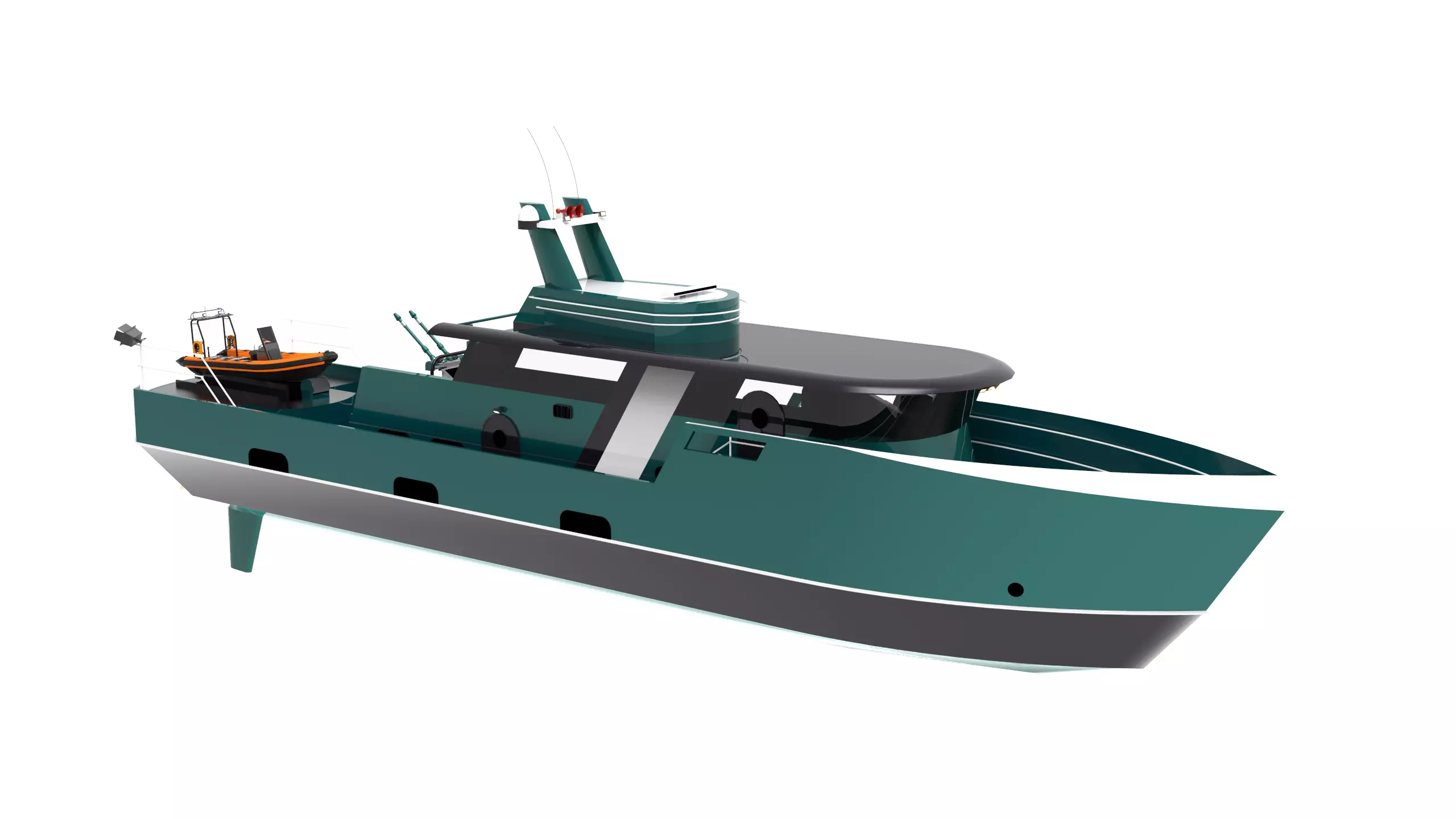 Rescue Boat Low-poly 3D model