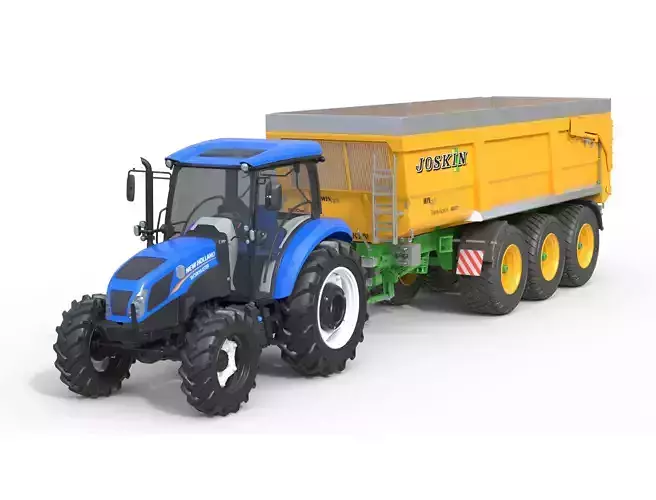 Tractor and Joskin Farm Trailer 