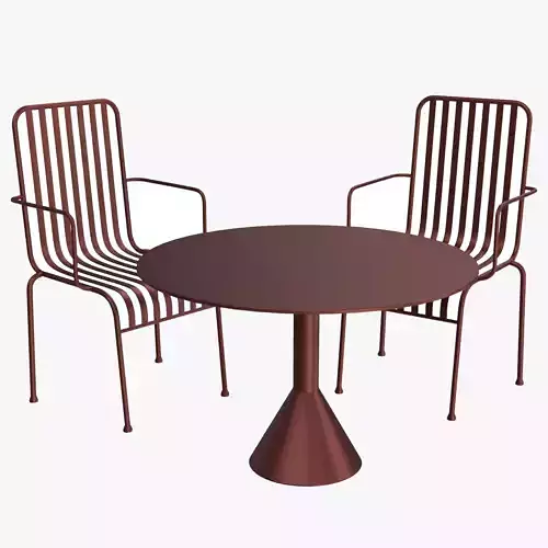 Hay Palissade Striped Outdoor Furniture Set 3D model