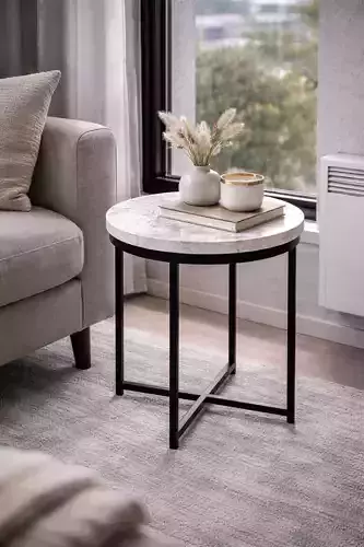  Modern Marble Round Side Table - PBR Game-Ready MorisonDesign 