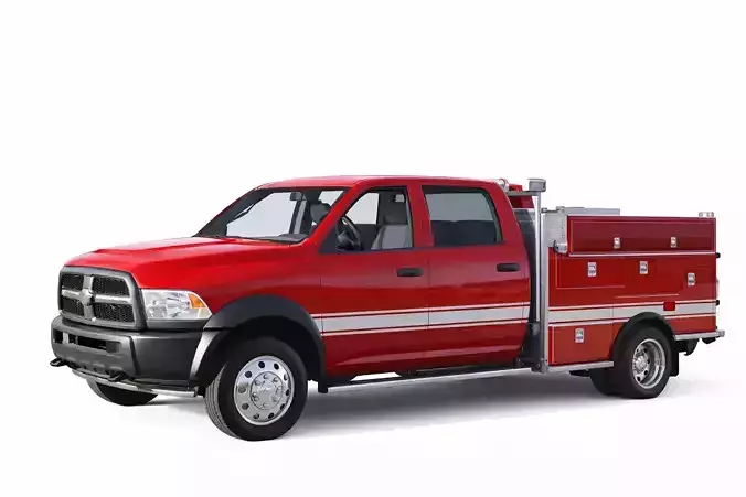 Pickup Fire Truck 3D Model Light Duty Emergency Response 
