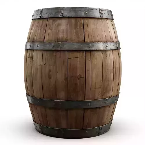 Viking Wooden Barrel 3D Model v02