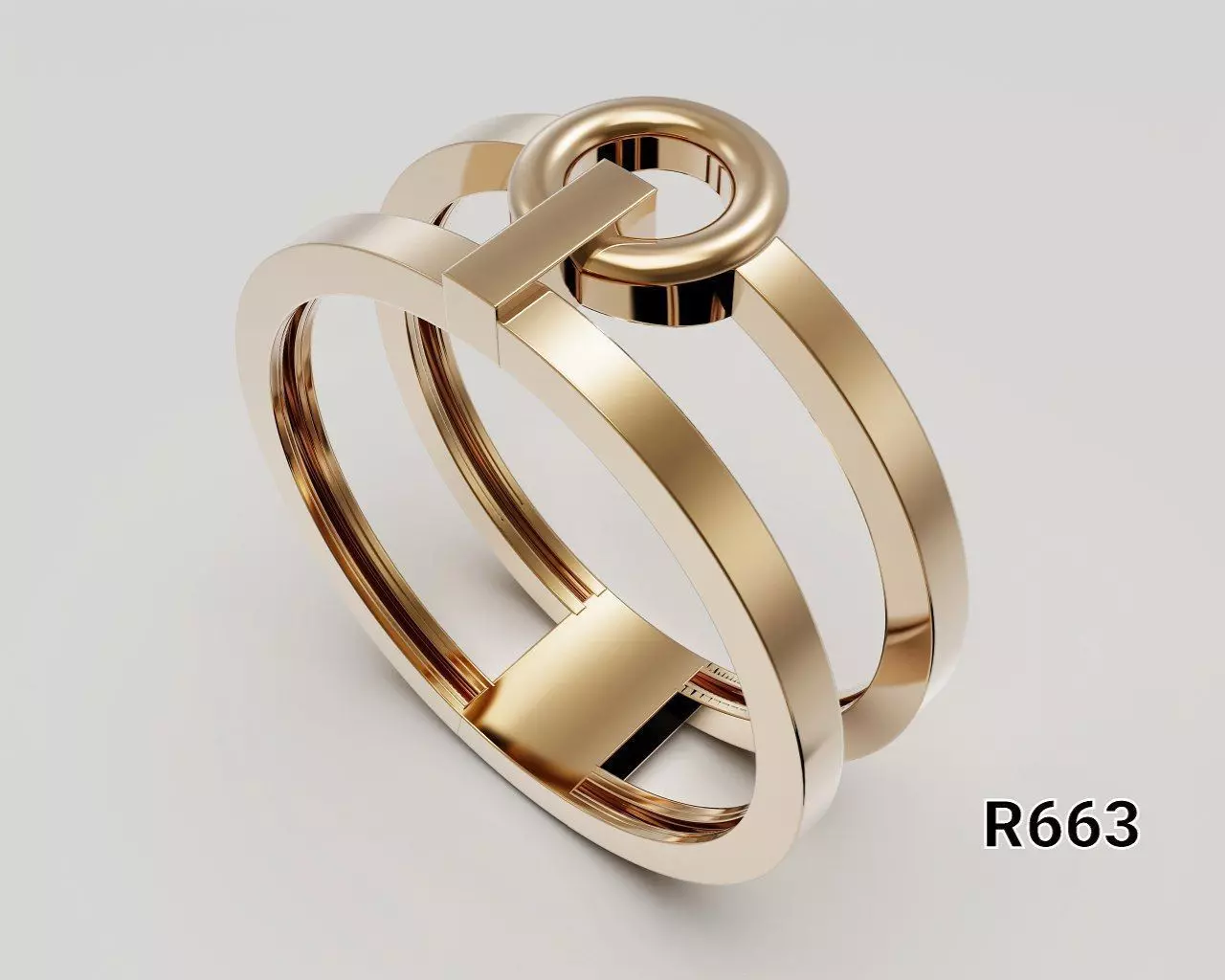Modern Multi Band Ring 3D print model