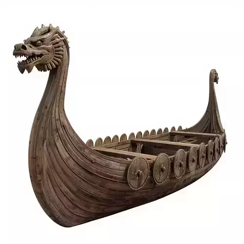 Viking Longship 3D Model v03