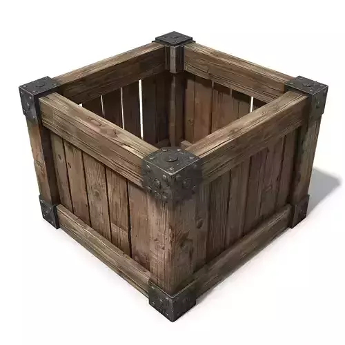 Viking Wooden Storage Crate 3D Model v01