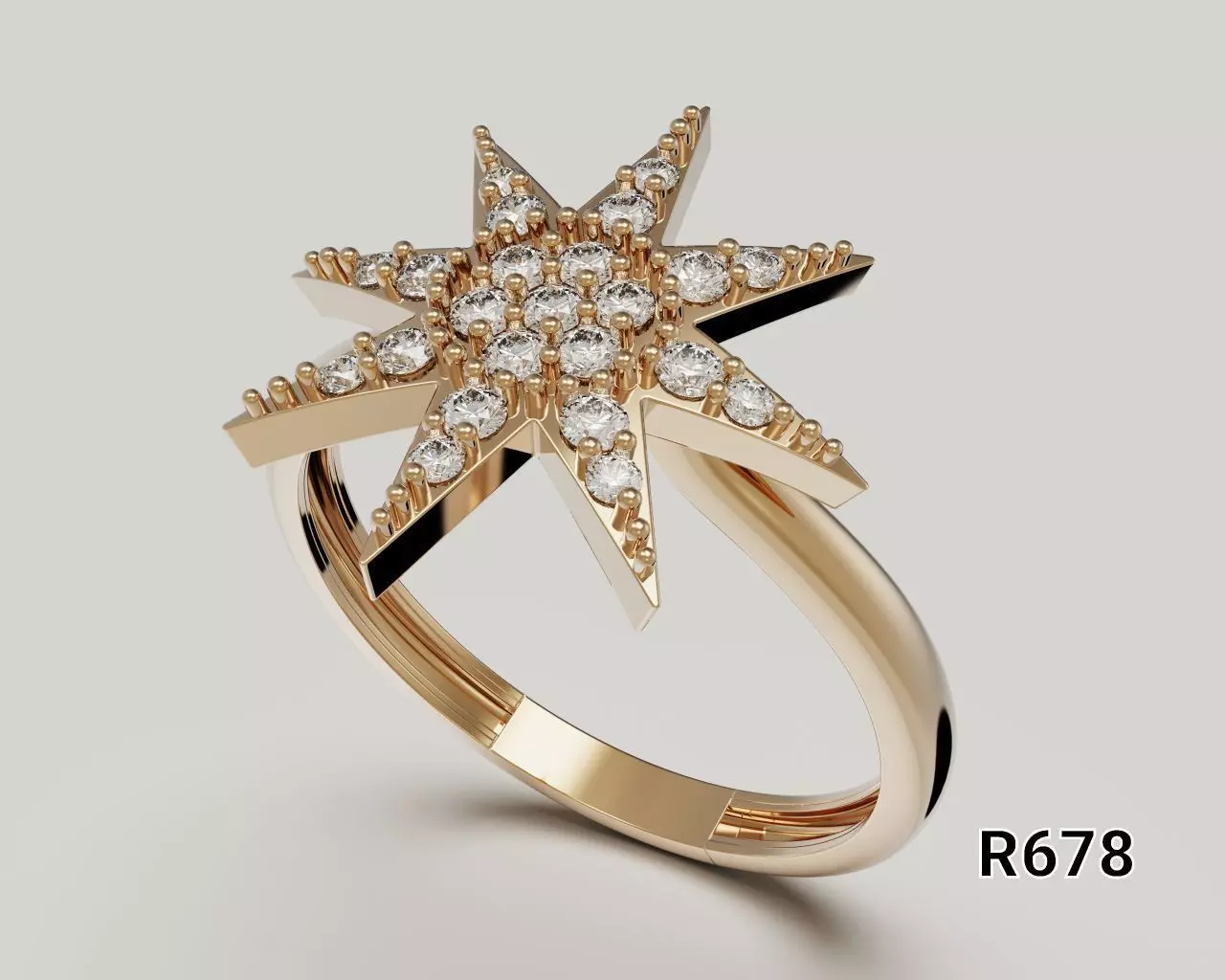 A striking and attractive gold ring 3D print model