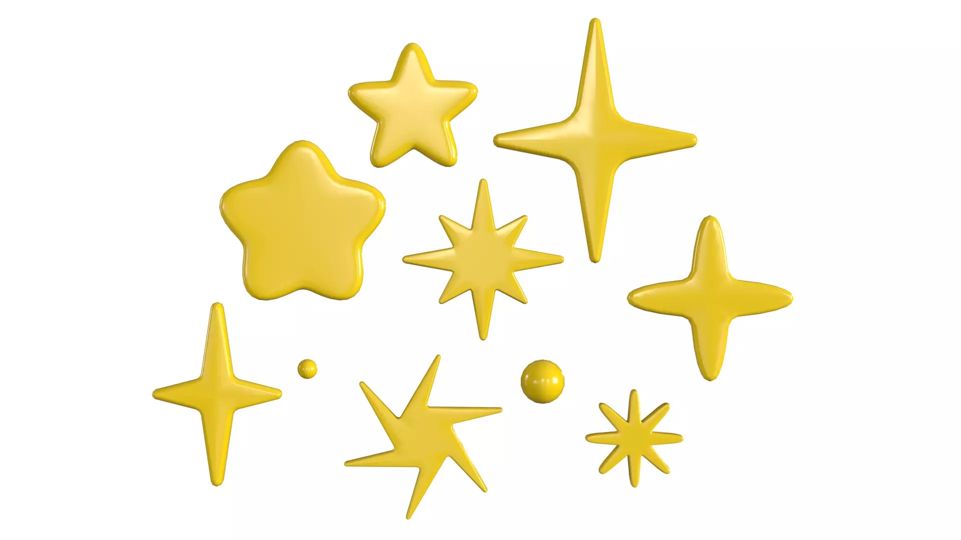 10 Cartoon Star PBR Low-poly 3D model