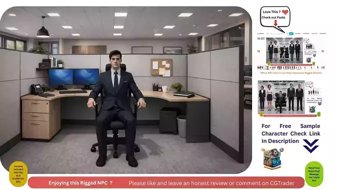 Businessman NPC Rigged Mixamo Ready FBX T Pose Game Ready