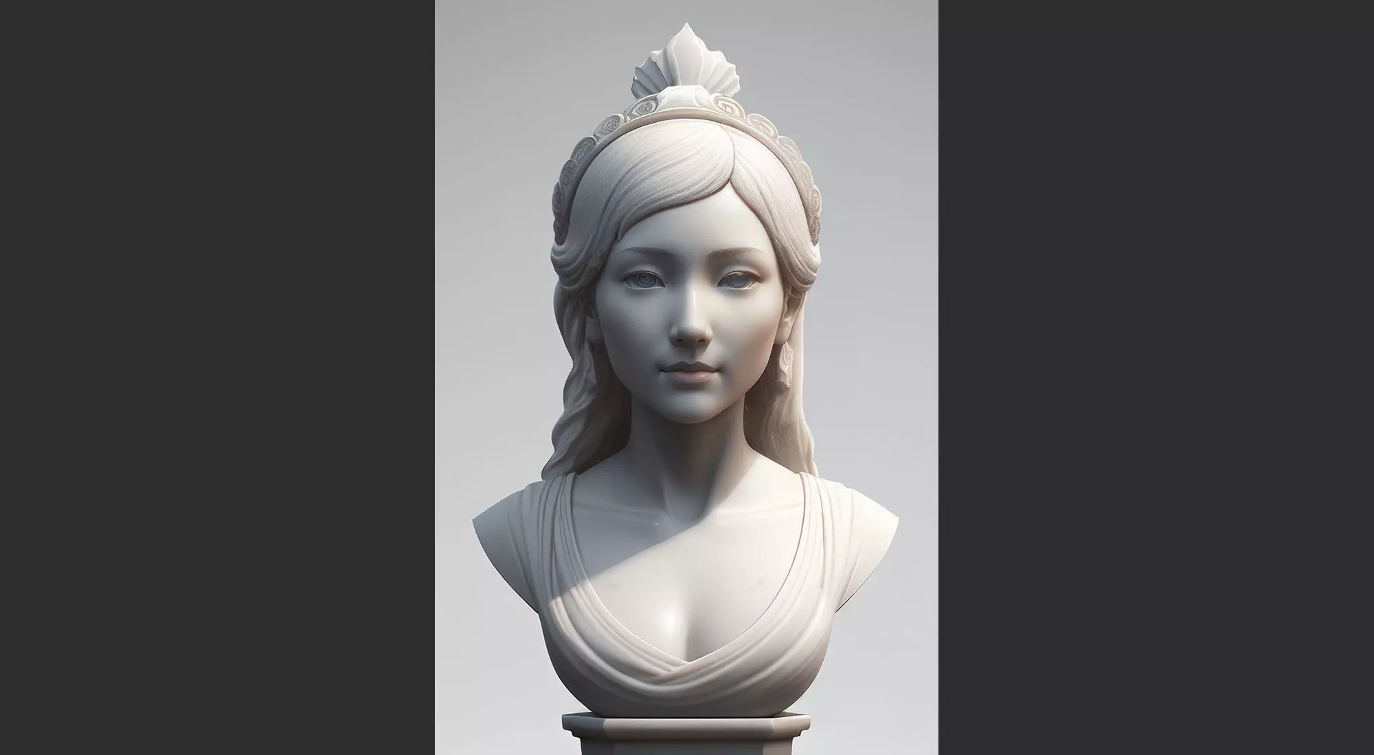 Digital sculpt Fantasy princess Bust Femalecharacter 2487 3D print model
