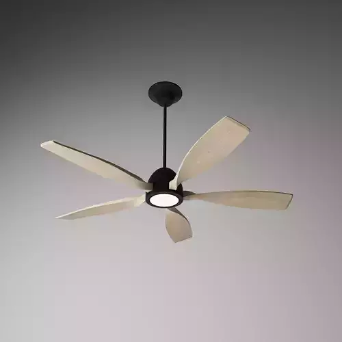Modern Wooden 5-Blade Ceiling Fan 3D model