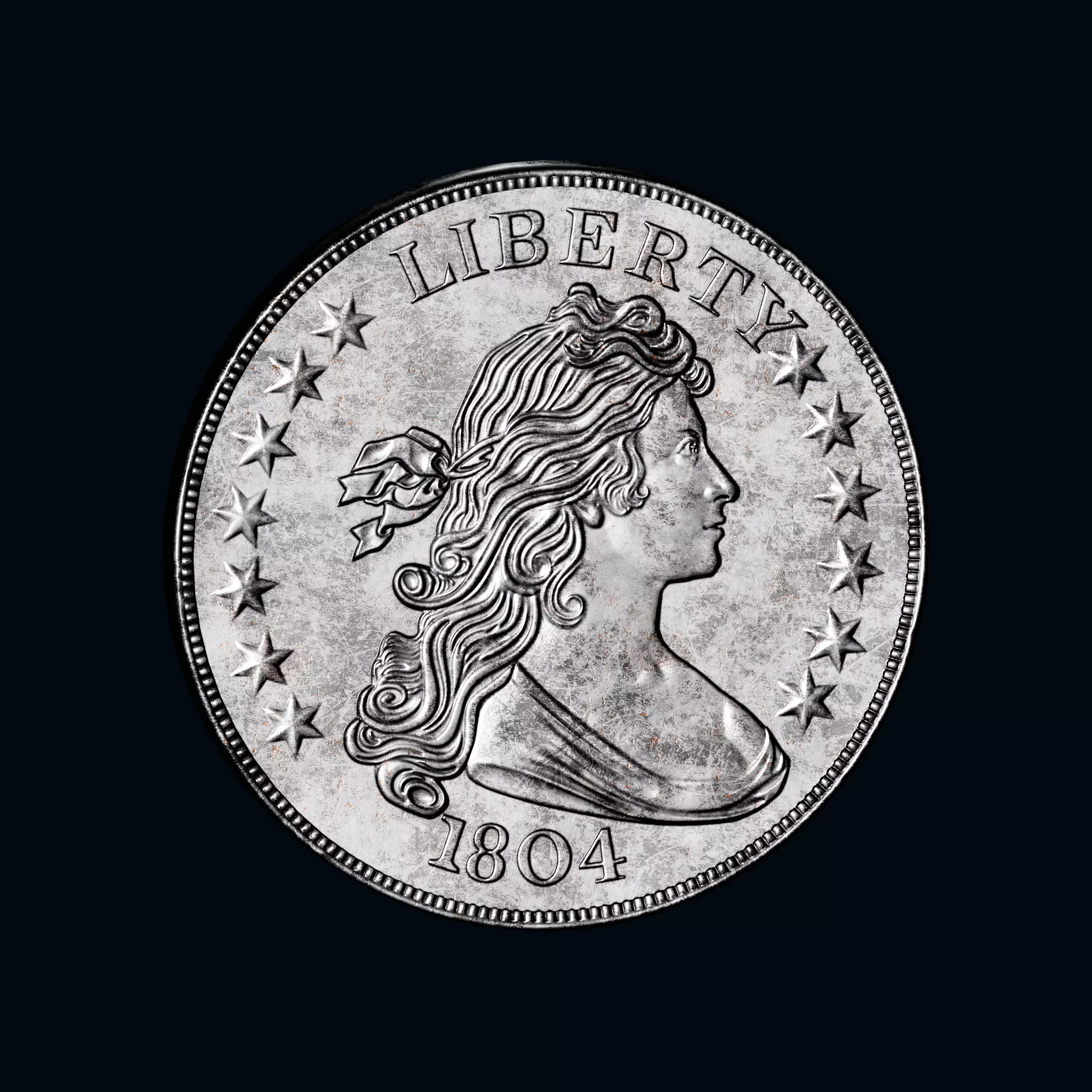 Liberty Coin used Low-poly 3D model