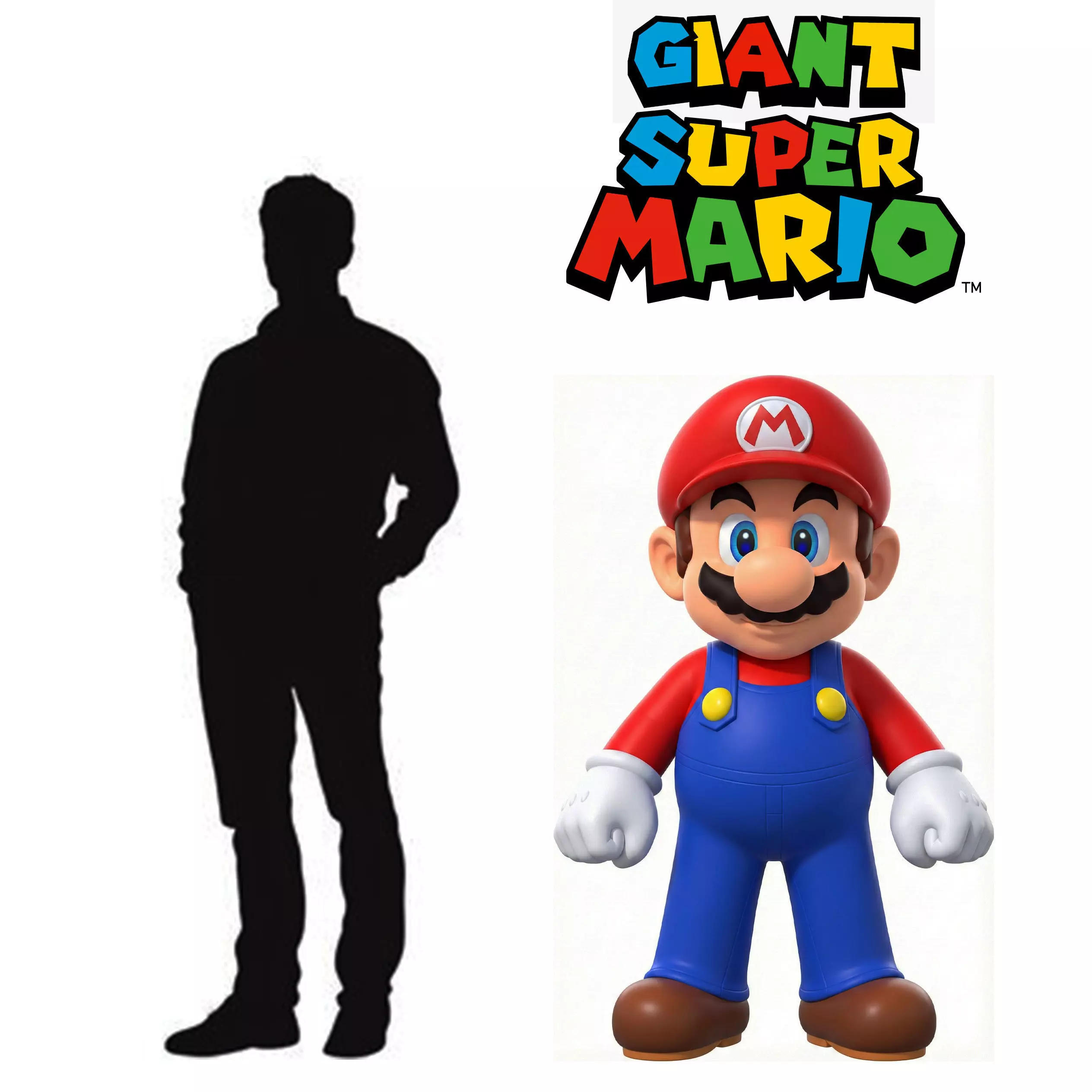HUGE Super Mario Statue 91-Part 3D Print Assembly Kit 3D print model