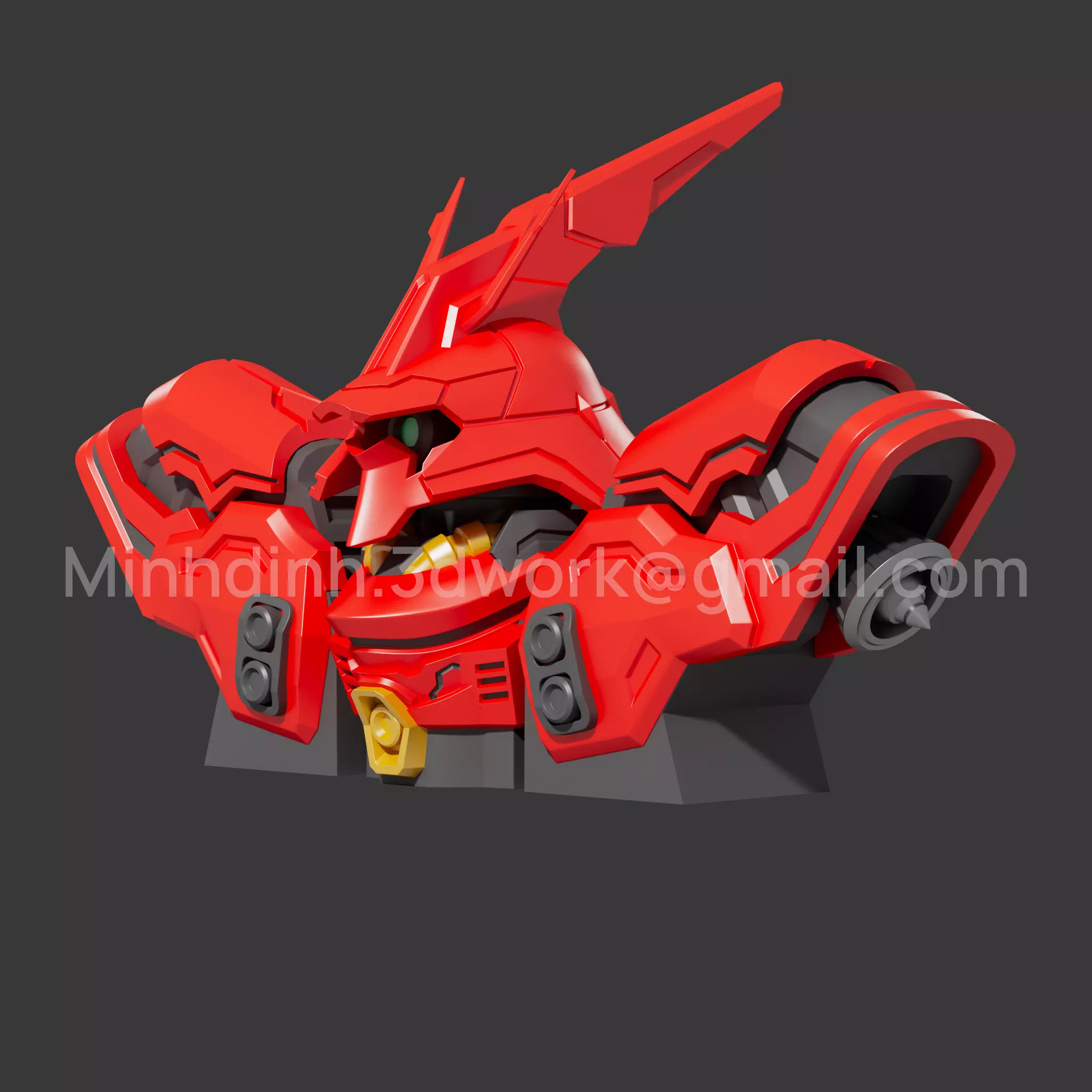 Keycap Gundam Sazabi Custom 3D print model