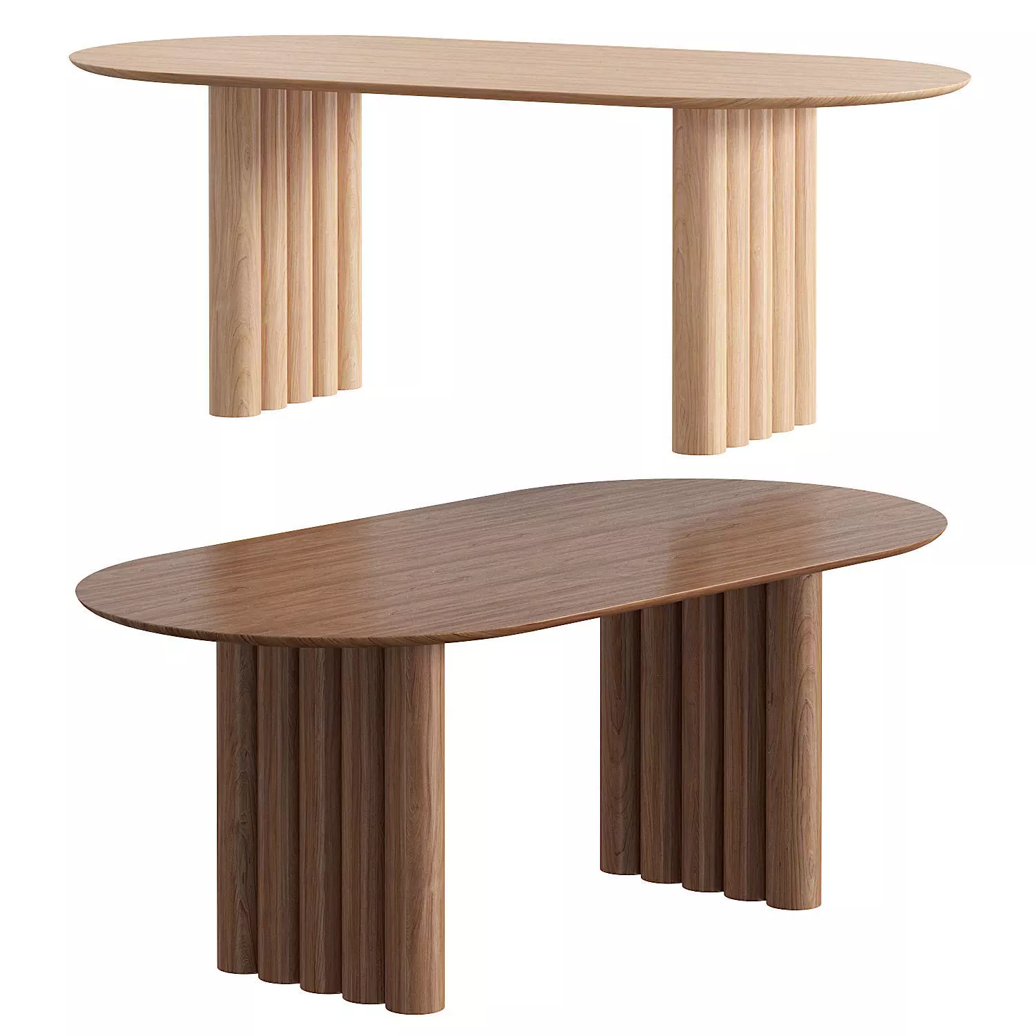 Archibald Ash Wood Veneer Dining Table Low-poly 3D model