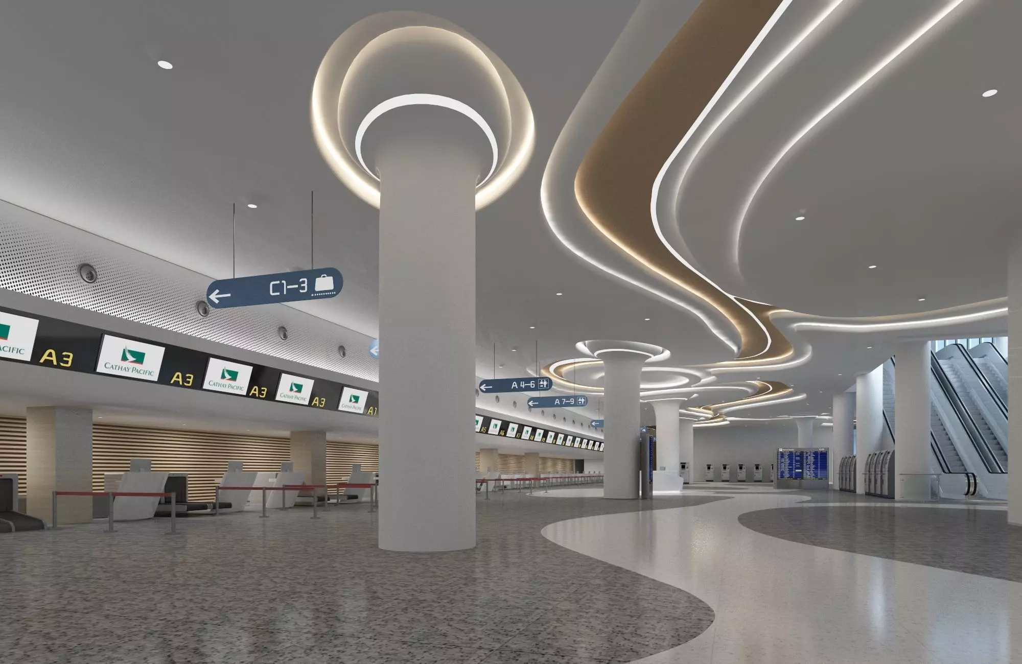Airport Terminal Interior 06 3D model