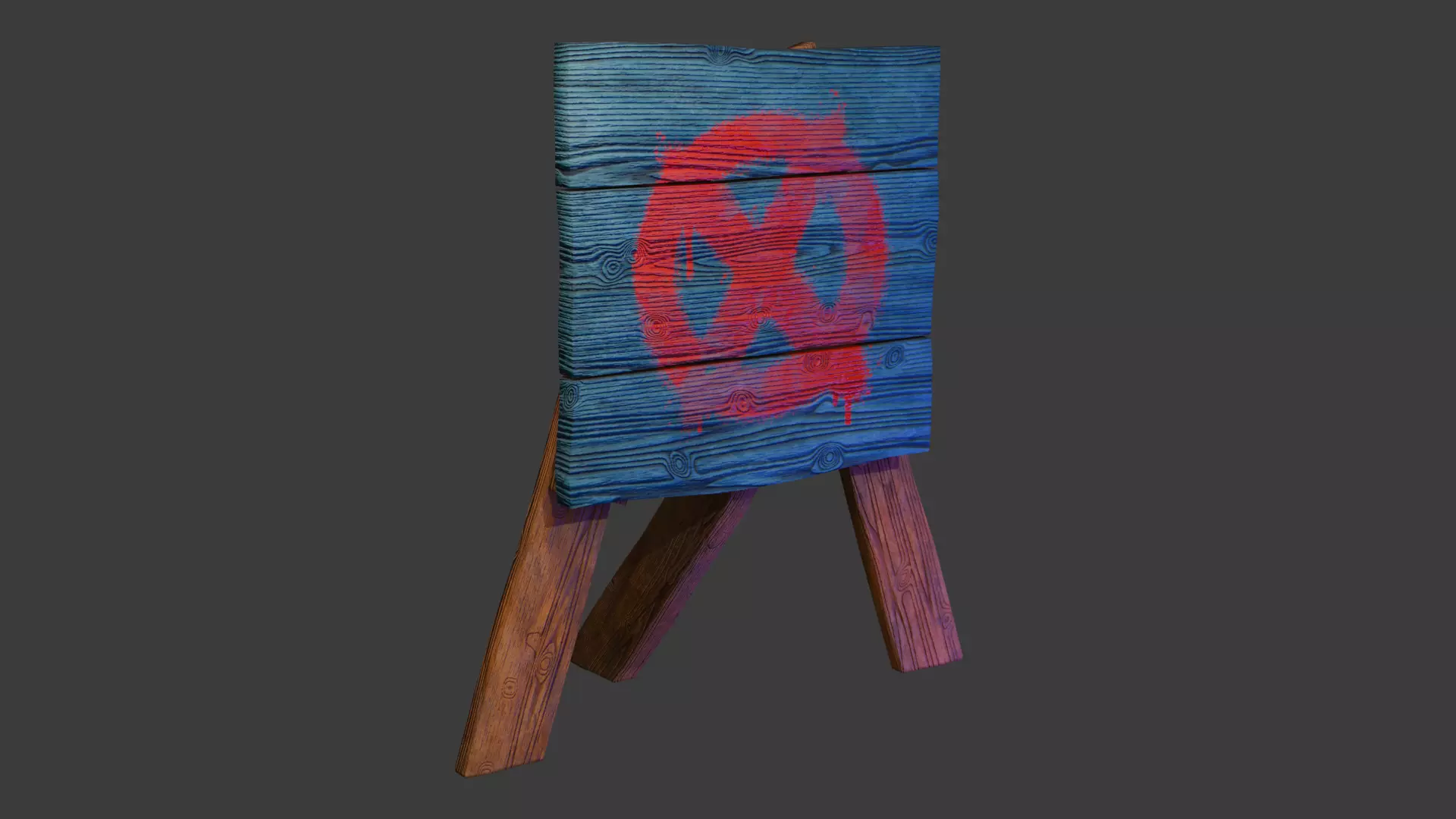 Wooden Knife Throwing Target Low-poly 3D model