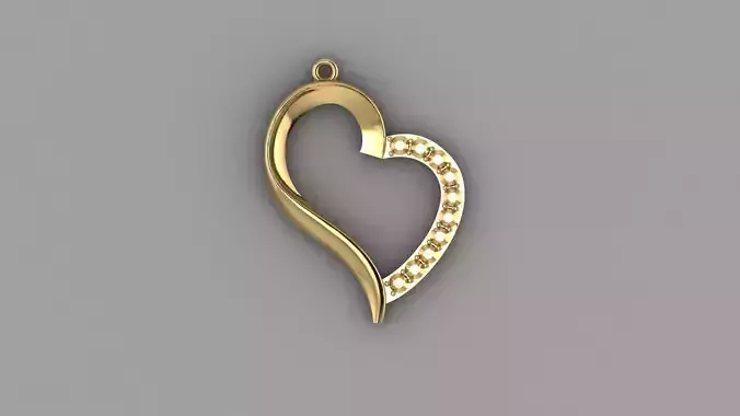 engrave Open Heart gold Pendant 