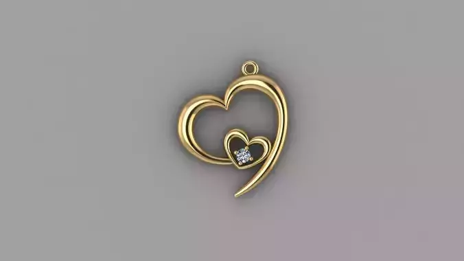 Open Double Heart Diamond jewelry Pendant