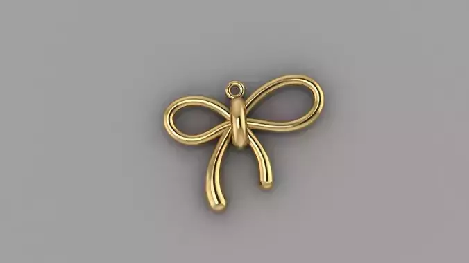 Minimal Bow tie Gold Pendant