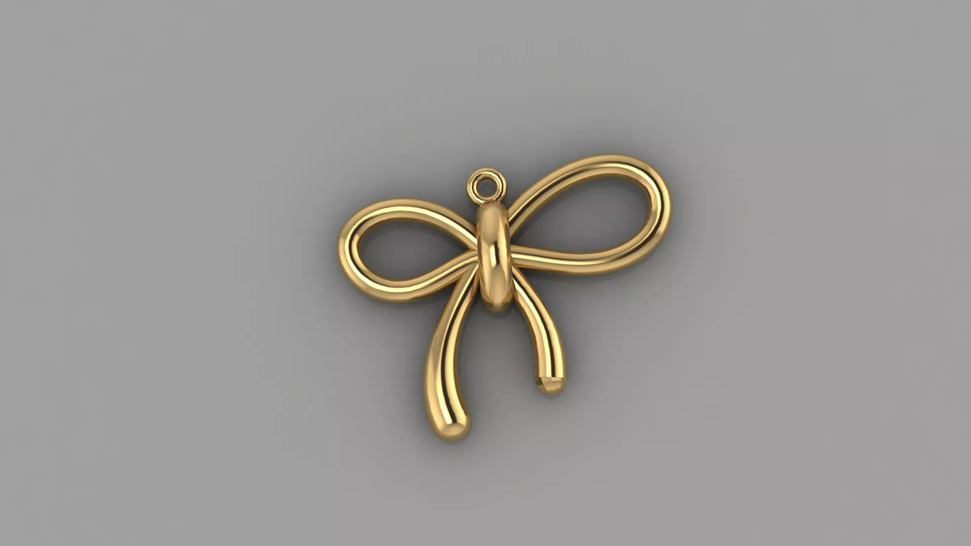 Minimal Bow tie Gold Pendant 3D print model