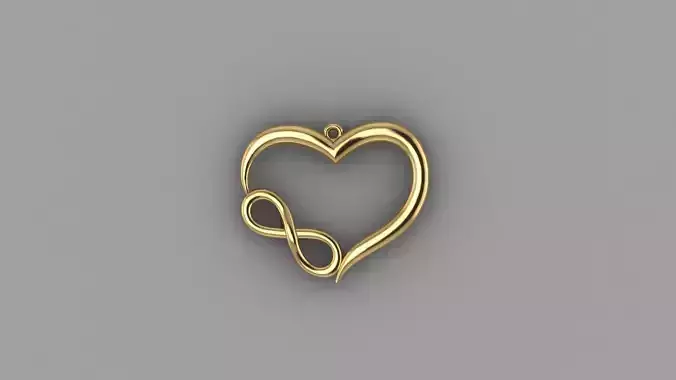 Infinity Heart love gold Pendant