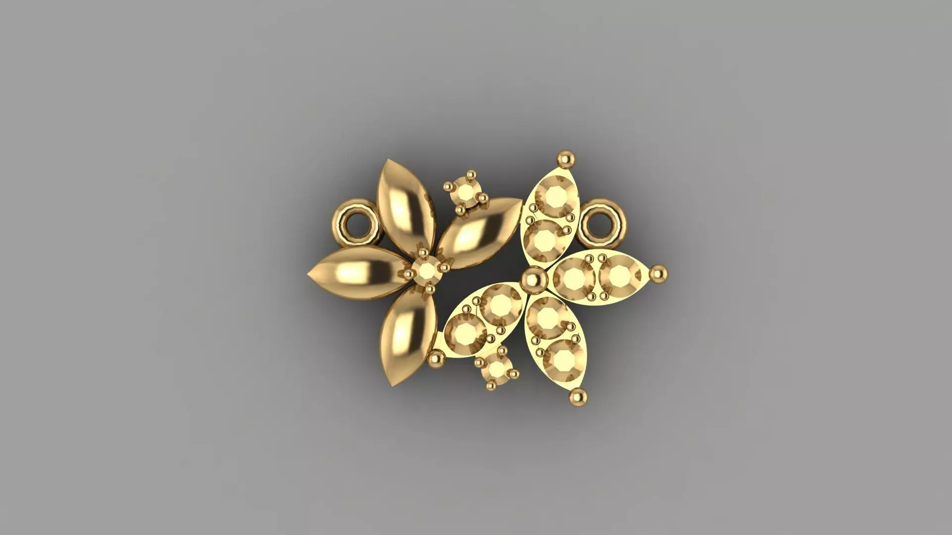 engrave Faceted Gold Floral Pendant 3D print model