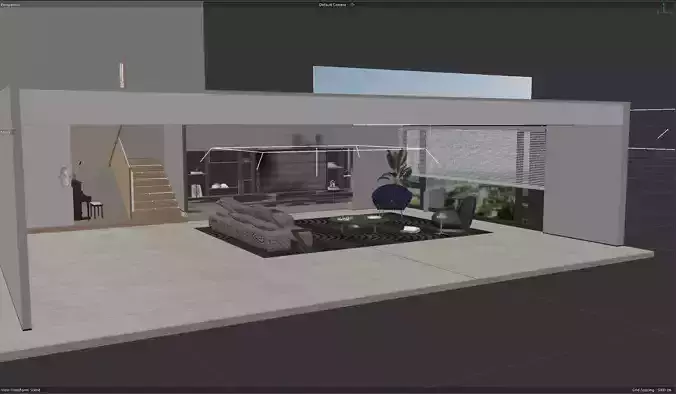 Modern Minimalist Living Room Interior 3D model 6