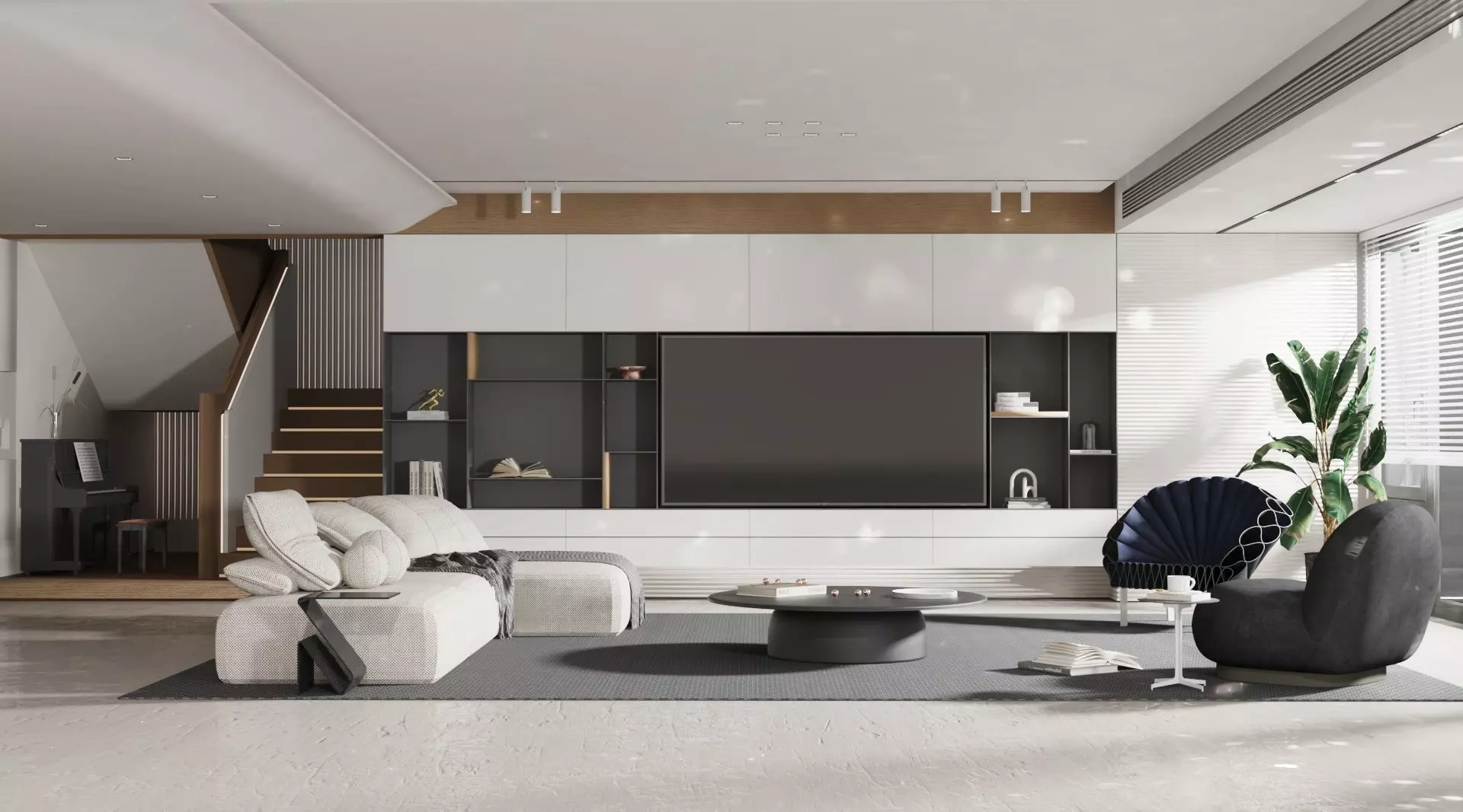 Modern Minimalist Living Room Interior 3D model