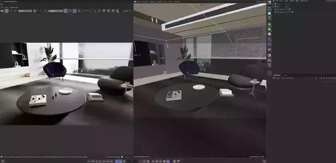 Modern Minimalist Living Room Interior 3D model 4