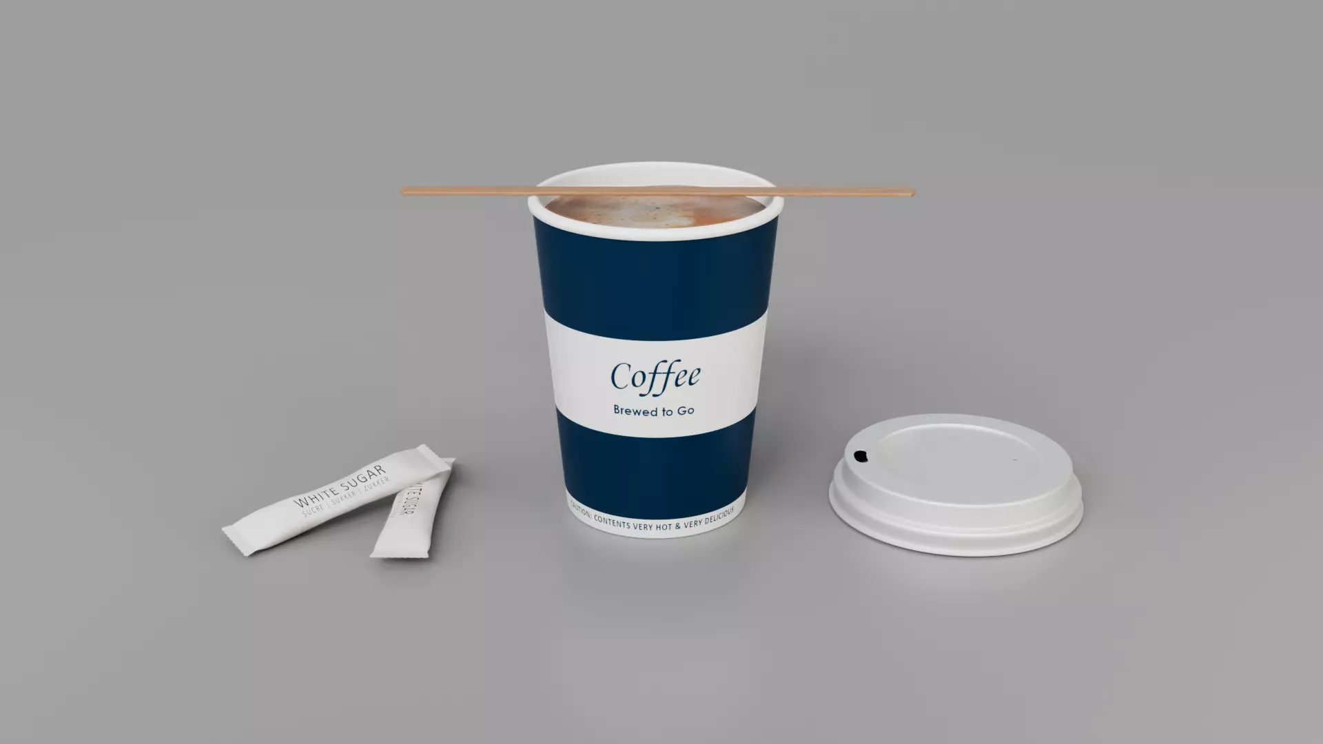 Realistic Takeaway Coffee Cup Set Free 3D model