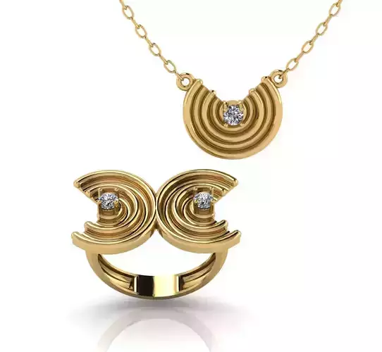 Radial Crescent Diamond Set