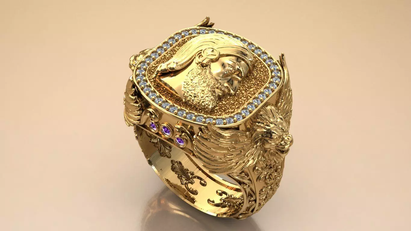 Cyrus The Crown of Persepolis Ring jewelry 3D model - for Him 3D print model