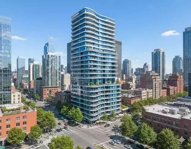 Luxury Curved Residential Tower  Modern Building 3D model 2