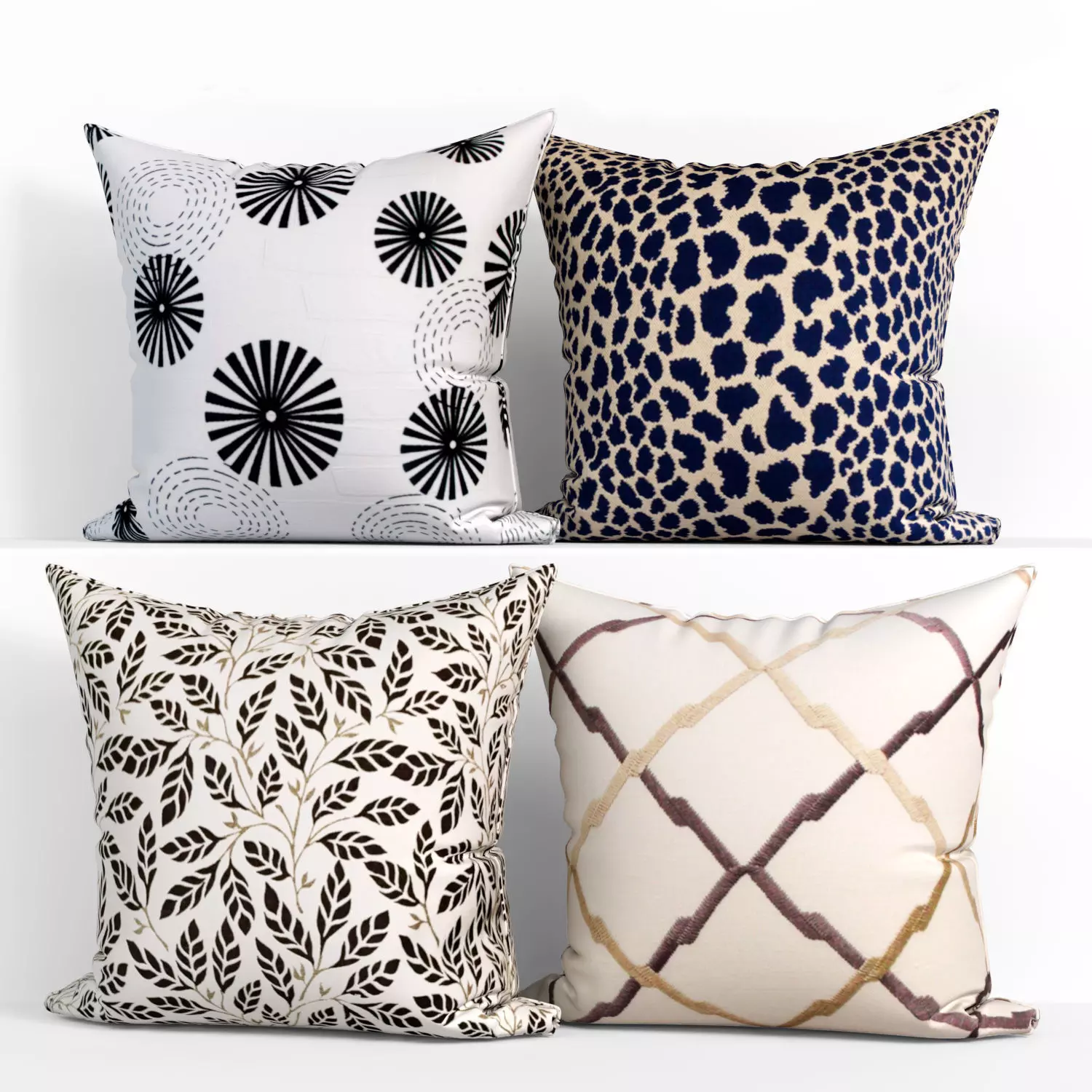 Decorative pillows set 400 3D model